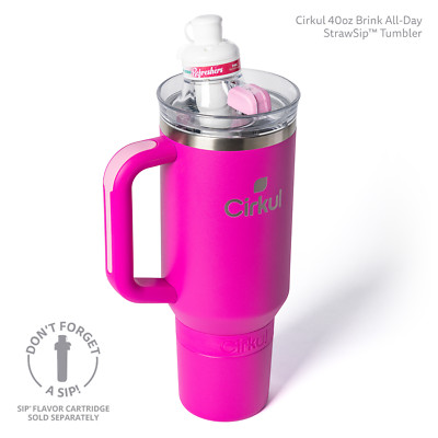 Cirkul Tumbler 40oz All-Day StrawSip  Stainless Steel Brink Bright Pink Tumbler