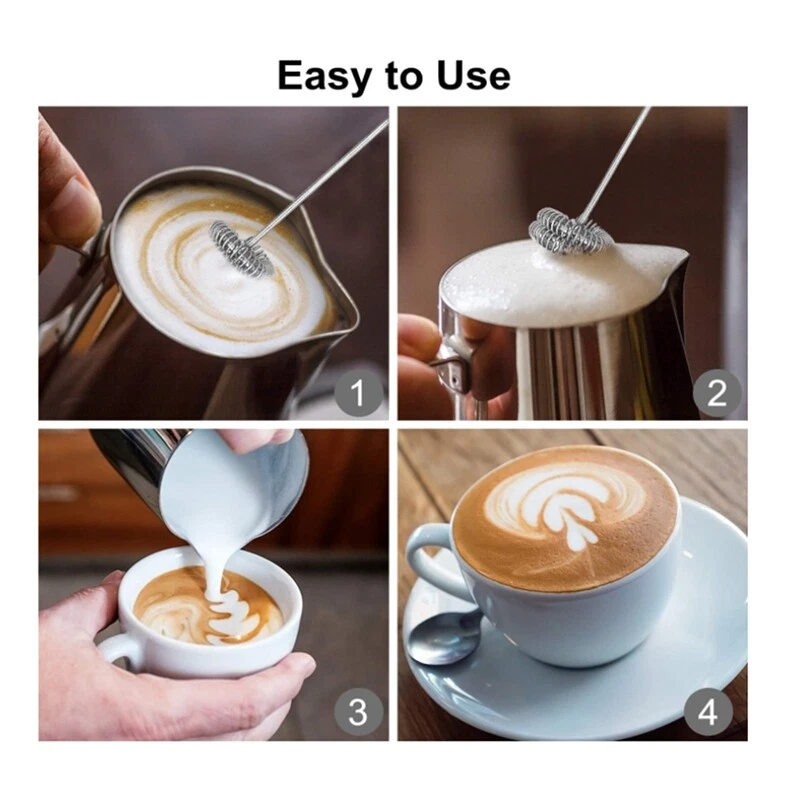 Milk Frother Handheld Coffee Frother Electric Whisk, USB Rechargeable Foam9242