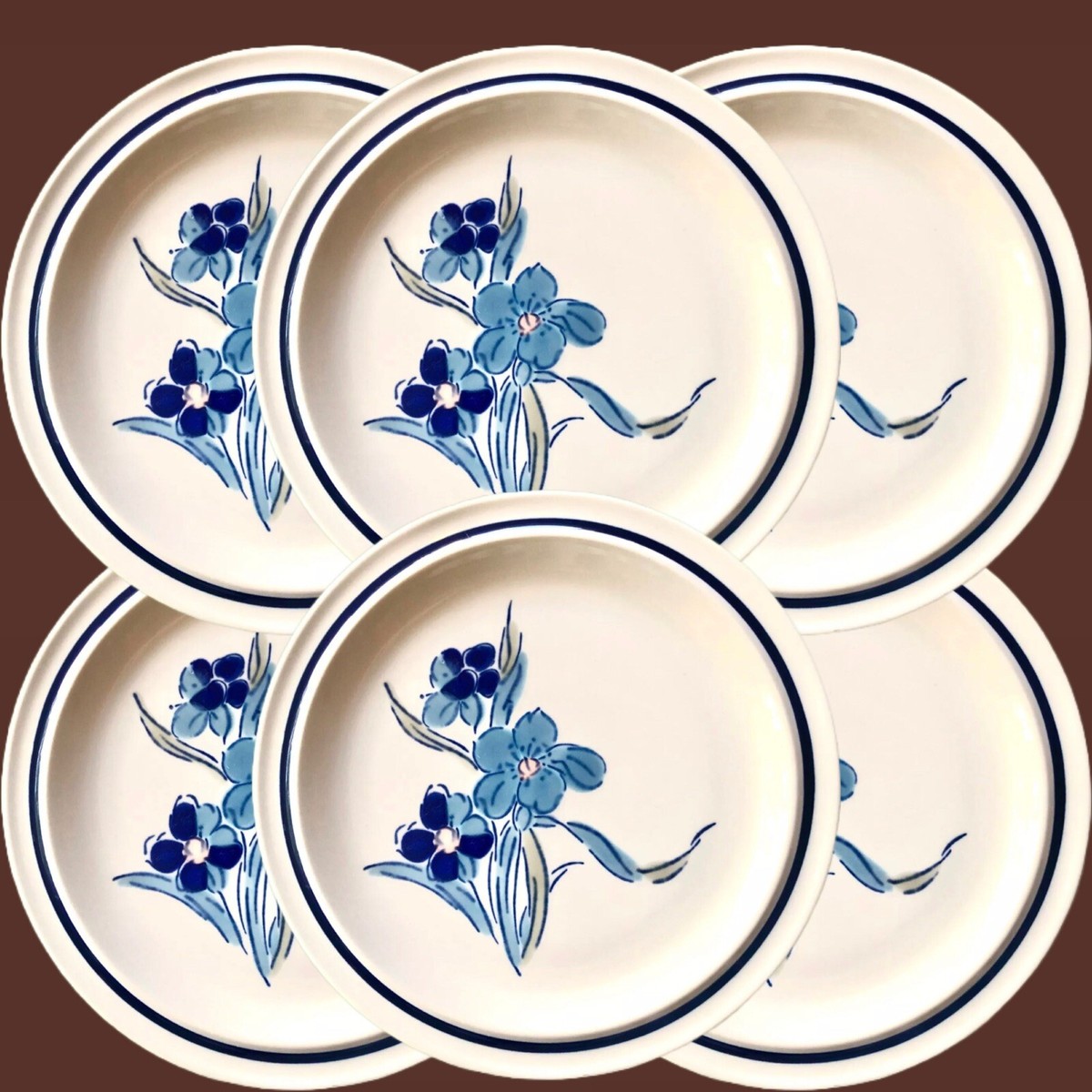 Set of 6 NICOLE Montrose Genuine Stoneware Salad Dessert Plates