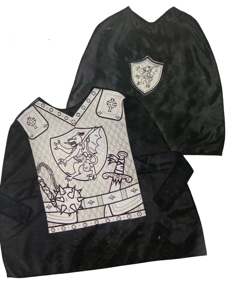 ¡Colorea tu propia capa de caballero con disfraz túnica!  Niño Talla Única Para La Mayoría 4-7 Nuevo Foto 3 de 4