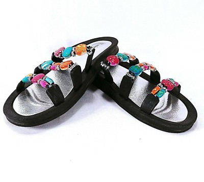 Mix And Co. Sandals Size 11 Beaded Flats Slip On Casual Dress | eBay