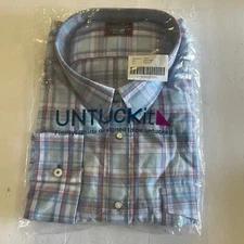 UNTUCKit Men's Long Sleeve Button Up Shirt Red Blue Muller Regular Fit