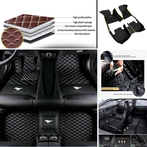 For Ford Mustang Coupe/Convertible Car Floor Mats & Trunk Mat Waterproof Carpets - Picture 15 of 52