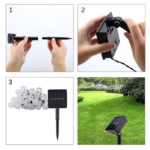 Solar Powered 30 LED String Light Garden Path Yard Decor Lamp Outdoor Waterproof - Picture 8 of 8