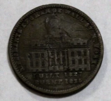 1837 Hard Times Token Merchants Exchange Wall St. N.Y. Millions For Defence