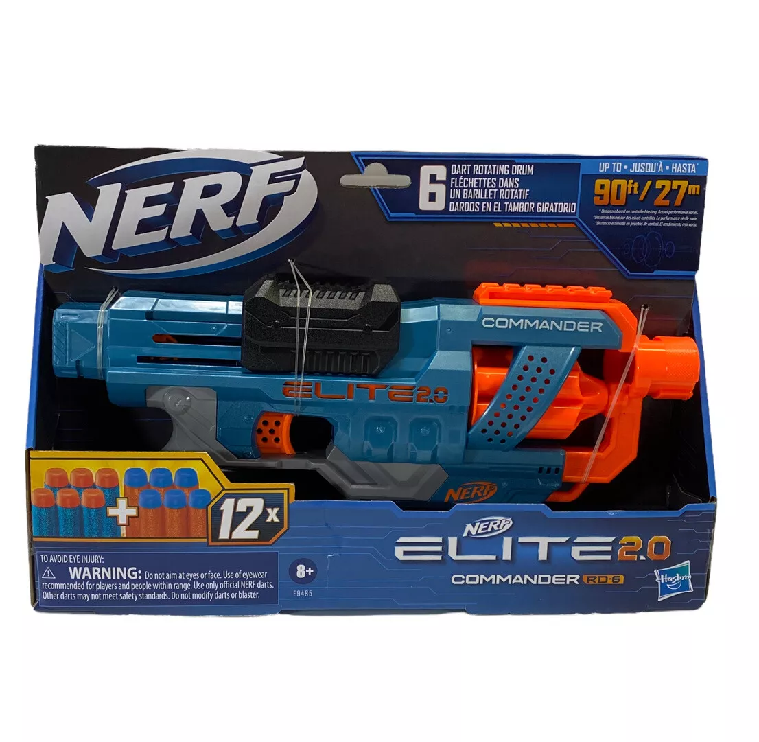 Lança Dardos Nerf Elite 2.0 Commander Rd-6 Tambor Giratório para 6