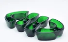 4 PIECE VTG 1950'S FENTON EMERALD GREEN GLASS CLUSTERETTES CANDLE HOLDERS 9002