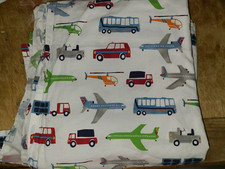 Pottery Barn Kids "Brody Airplanes/Buses/Trucks" Full Flat Sheet