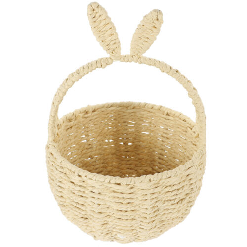 Hand Woven Rabbit Ear Flower Basket for Storage and Stylish Home Decor