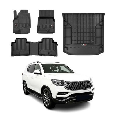 OMAC Fußmatten & Kofferraumwanne Set für Ssangyong Rexton 2017-2026 Gummi 4x