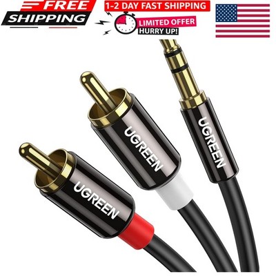 High Fidelity 3.5mm to 2RCA 10FT Cable - Durable Tangle-Free Audio Solution