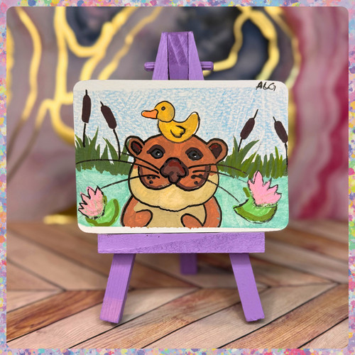 ACEO - Otter Duck ALG Doodles Original Mini Art Card