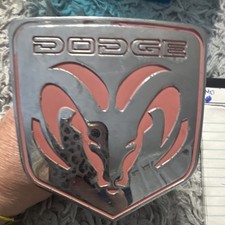 Die Cast Chrome Hitch Cover For Dodge Trucks.