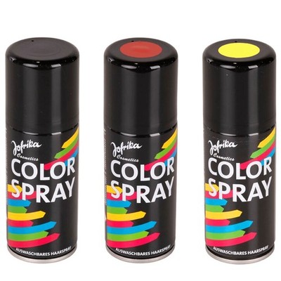3 x 100 ml merchandise Jofrika hairspray color spray ''black red yellow'' washable