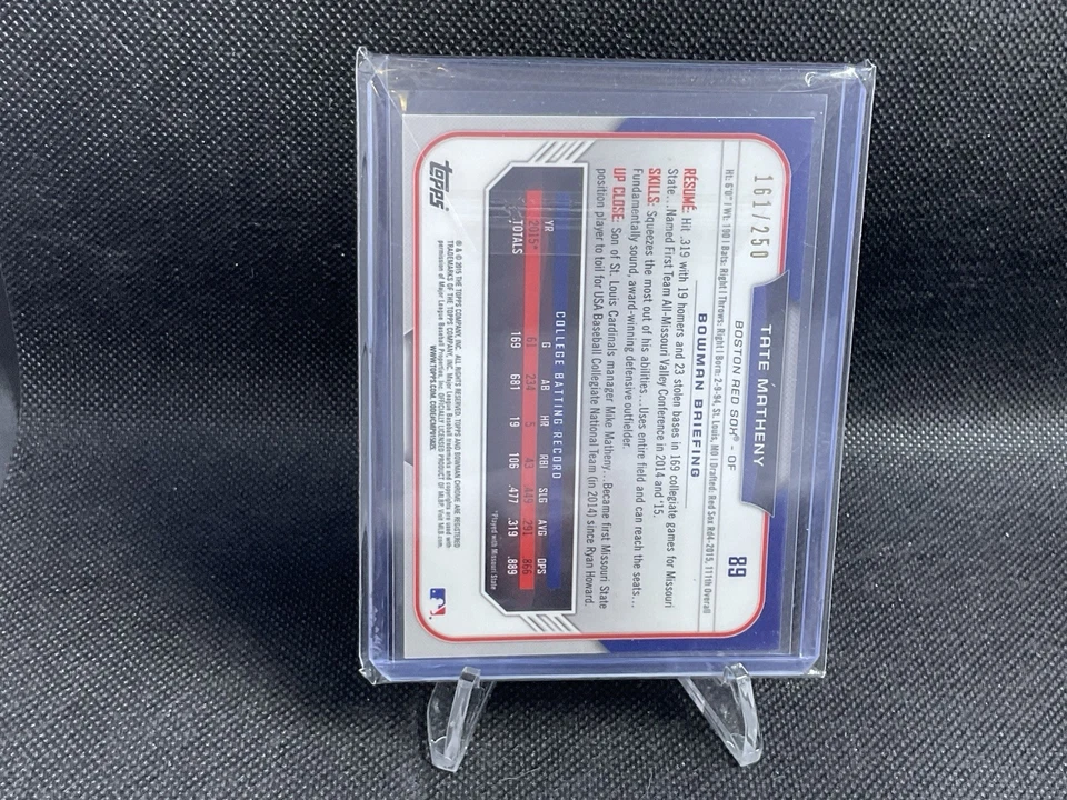 2015 topps 1st bowman chrome tate matheny #89 /250 refractor - Image 2 of 2