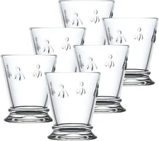La Rochere Napoleon Bee Tumblers Set Of 6-9 oz - Clear Glass Tumbler w/The...