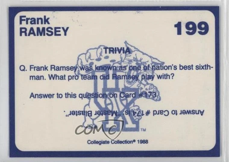 1988 Collegiate Collection Kentucky Wildcats Kentucky's Finest Frank Ramsey HOF - Image 2 of 2