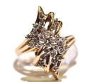 14k yellow gold Natural .93ct VS1 H diamond Cluster ring 6.9g estate vintage 10 — photo 2