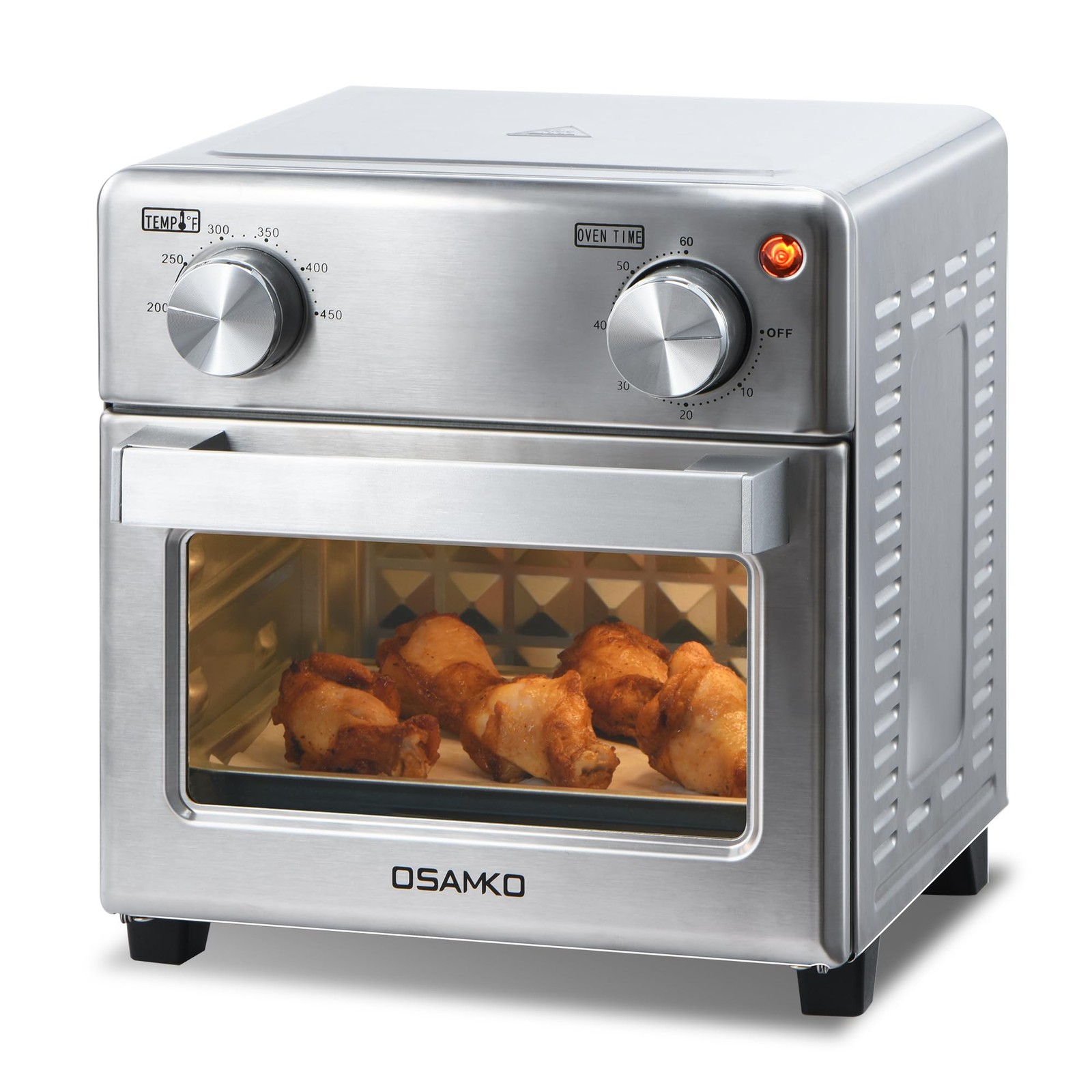 8.5QT 5-in-1 Toaster Oven Air Fryer Combo, Stainless Steel, Fast Preheat, Ide...