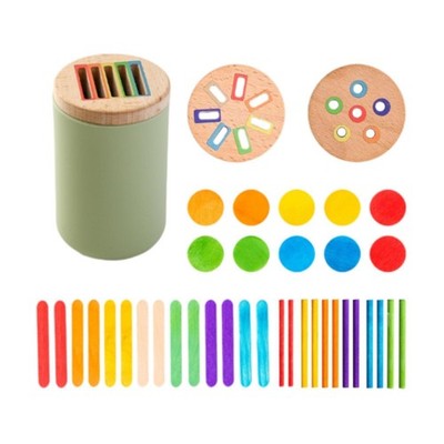 Wooden Color Shape Sorting Box Wooden Toy Colorful Activities Educational Toy