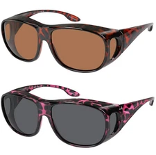 Yogo Vision Fit Over Wrap Sunglasses Polarized Lens Wear Over Eyeglasses 100% UV