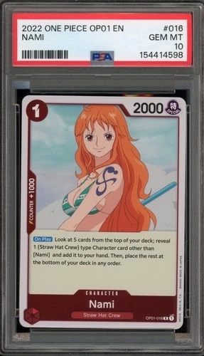 One Piece CCG Nami OP01-016 PRE ERRATA PSA 10 Gem Mint