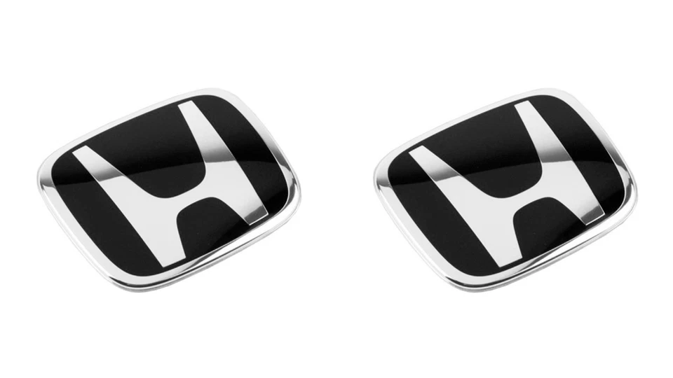 Emblema de insignia de dirección trasera delantera negra ECS RACING 3 piezas para CRV 2007-2011 Foto 3 de 4