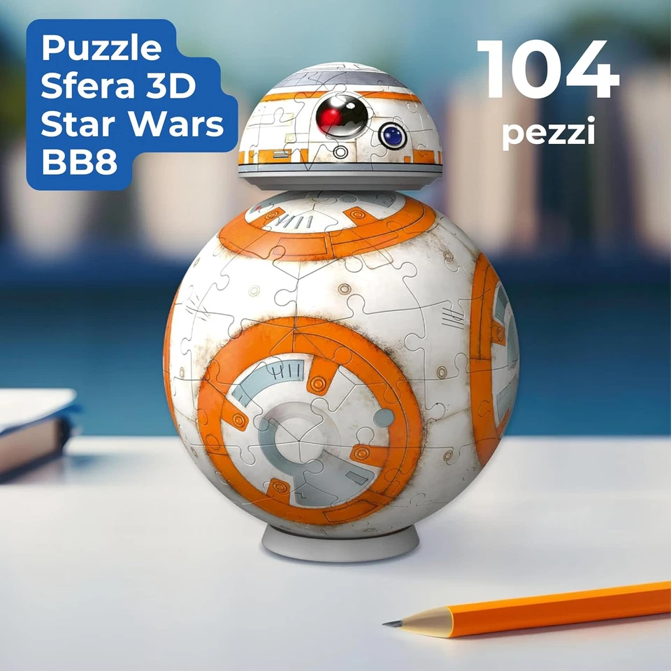 - Puzzle 3D Star Wars BB8 | Puzzle 3D Bambini a Partire Dagli 8 Anni | Modellism - Immagine 3 di 4