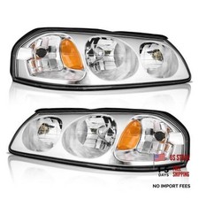 Headlights OE Replacement 1-Clear Lens I Chrome Housing I Amber Reflector