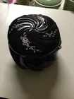 Fenton Glass black wave crest copper rose powder box/jar, signed hand painted