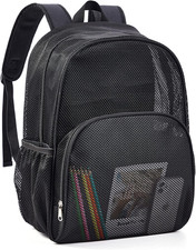 Mesh Backpack for School, Heavy Duty Mesh Bookbag, Semi-Transparent Back Pack fo