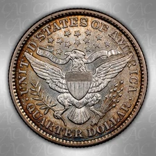 1892 FS-801 TDR Barber Quarter 25c - CACG AU Details - Rare++, lightly cleaned 
