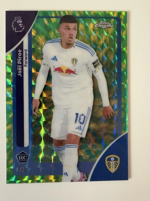 Joel Piroe Rookie Green Shimmer 1/2 Topps Chrome Premier League RC Leeds