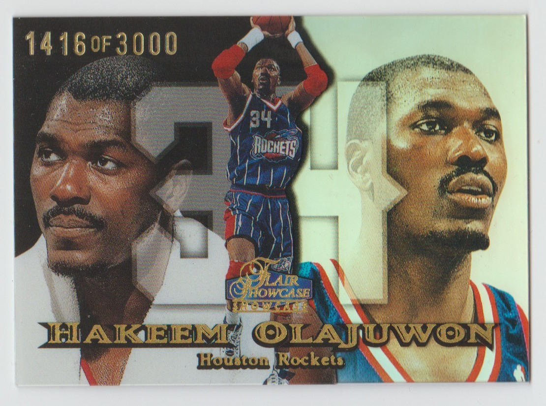 HAKEEM OLAJUWON Rockets 1998-99 Flair Showcase ROW 1 #45 SP #1416/3000
