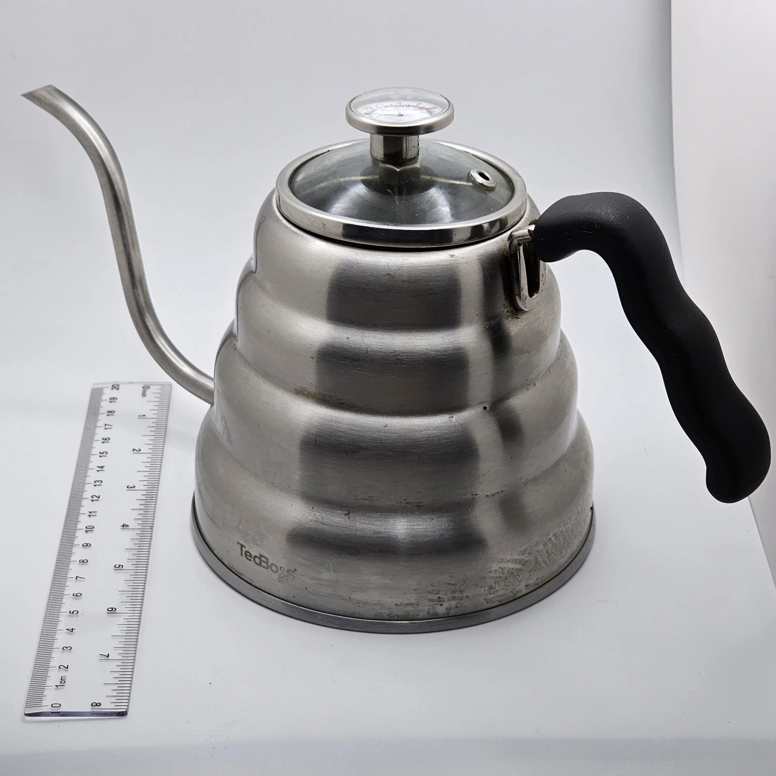 Drip Kettle Stovetop Gooseneck Coffee Kettle 1.2L, Stainless Steel, Silver