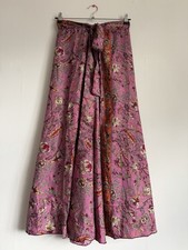 100% Silk Wrap Maxi Skirt Belt Loops One Size Fit 4-16