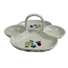 Orchard Medley Princess House Multi Compartment Serving Dish Handle Fruit