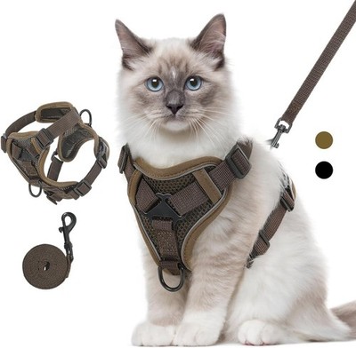 Katzengeschirr mit Leine Ausbruchsicher Verstellbar Reflektierend Atmungsaktiv