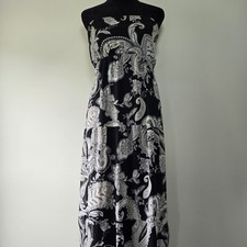 Old Navy Dress Maxi Strapless Black Tiered Paisley Hi Low Y2k Summer Medium