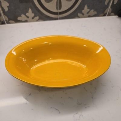 Vintage 1930's BAUER Ringware Rare Oval Bowl Yellow