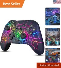 Interruttore Wireless Ergonomico Controller di Gioco - Giroscopio a 6 Assi, 10 Modalità di Luce LED