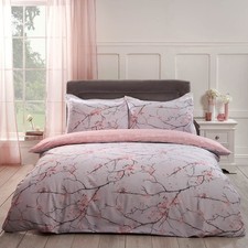 Dreamscene Pink Bedding Double Duvet Set Reversible Spring Blossom Bedding