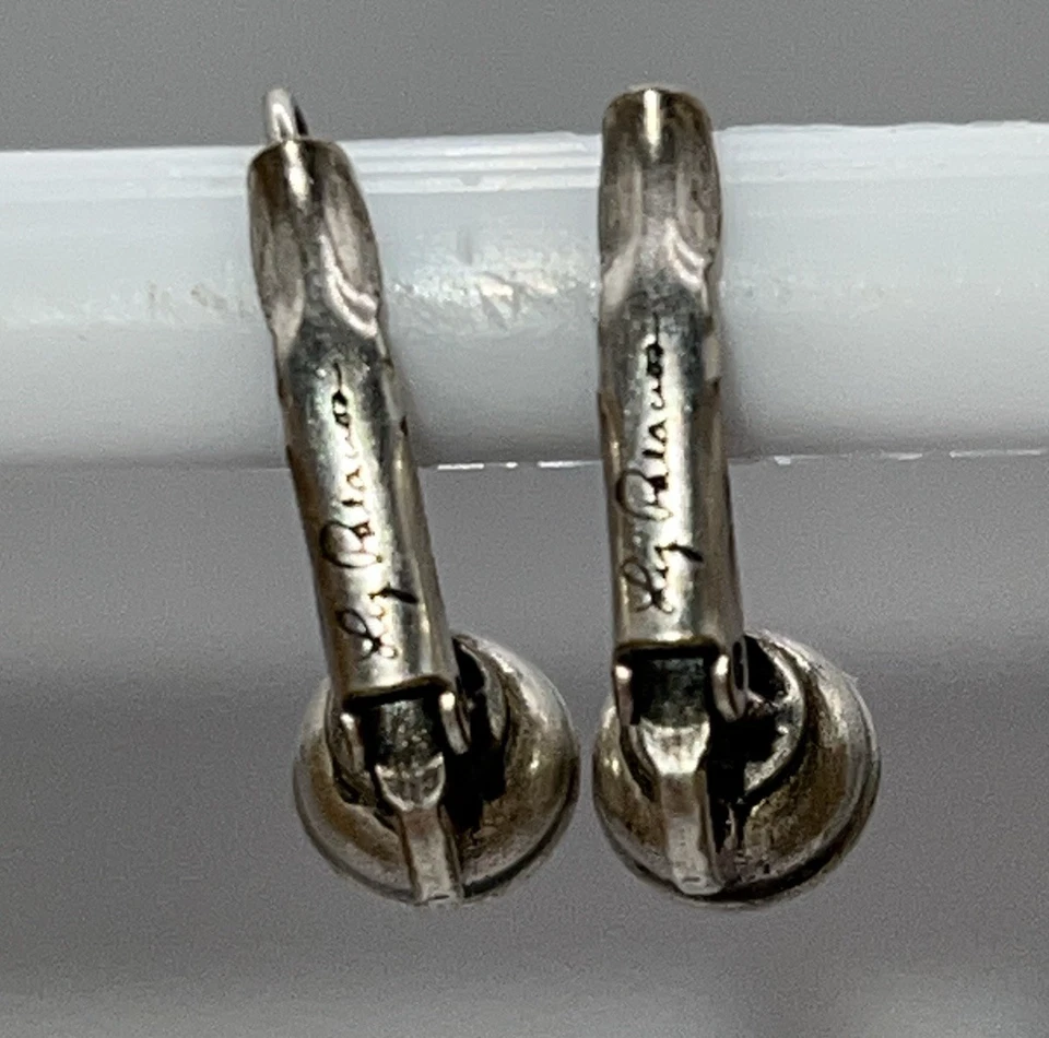 Pendientes Liz Palacios Verde Claro Cristal Swarovski Plata Palanca Firmados a77 Foto 3 de 3