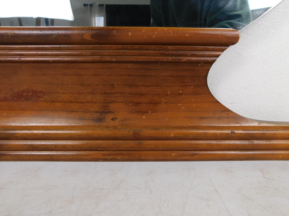 Espejo redondo 28" y marco ¡SOLO! Tocador cascada Art Deco antiguo años 30 sin restaurar Foto 2 de 4