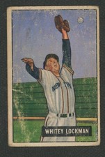 1951 Bowman #37 Whitey Lockman  xx New York Giants   ~ Low Grade