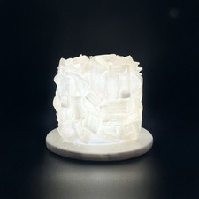 Natural Selenite Crystal Lamp Healing Quartz Night Light White Rock Decor