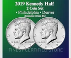 2019 P & D  KENNEDY HALF DOLLAR 3 COIN SET NEW BU  *