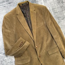Ralph Lauren Corduroy Blazer Jacket Mens 42L Brown Wide Wale Sport Coat Academia