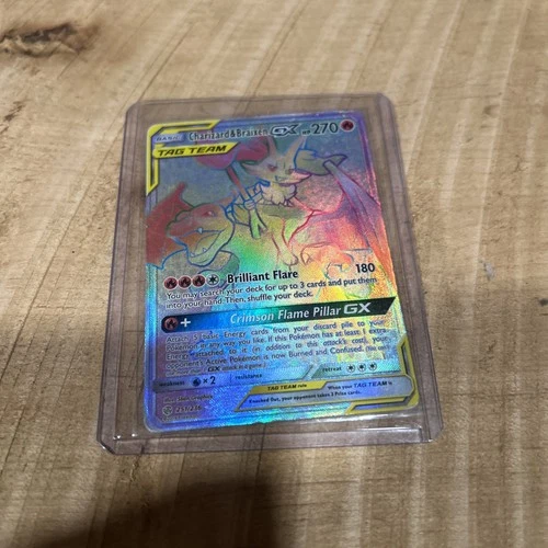 Charizard & Braixen Tag Team GX 251/236  Rainbow Holo Secret Rare Pokemon