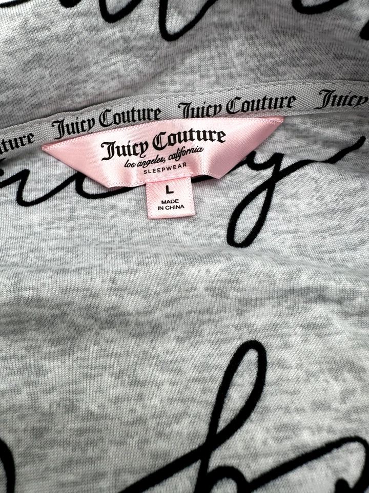 Conjunto de pijama Juicy Couture gris con escritura para mujer talla L ropa de dormir top y pantalones Foto 4 de 4